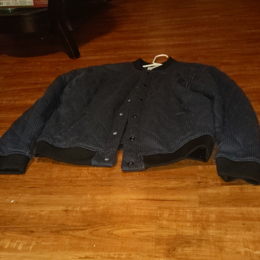 Men's Navy Quilted Bomber Jacket
